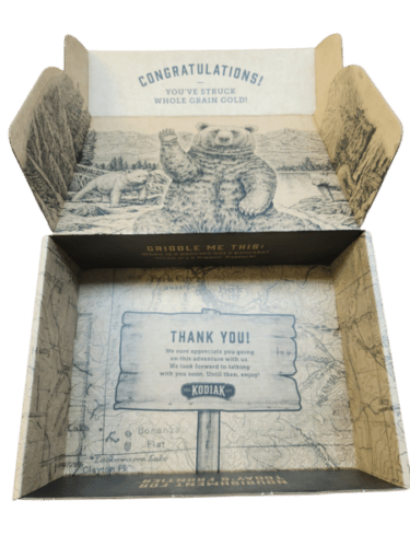 custom corrugated box with print, roll end tuck top with cherry locks and dust flaps